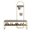 KAMPCO Entryway Bench with Coat Rack and Shoe Storage, Metal Hall Tree with Bench 2-Tier Storage Shelf and 5 Hooks, Coat Tree for Mudroom, Living Room, Bedroom view 1