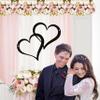 Metal Interlocking Hearts Wall Art, Couples Gift, Valentines Day Gift Idea, Love Wall Sign, Heart Wall Art, Unique Gifts, Home Decor Gifts, Love Sign (12 Inches, Black) view 2