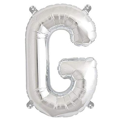 4 pcs Silver Letter G 16-Inch tall Mylar Foil Balloons - Wedding Event Birthday Graduation Party Decorations Supplies
