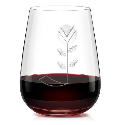 Alterf Unique Monogrammed Stemless Wine Glasses - Personalized with Letter J Initial, 16 Oz Capacity, Handcrafted Crystal Stemless Glasses with Engraved Initials - Ideal Wine Gifts for Women, Men