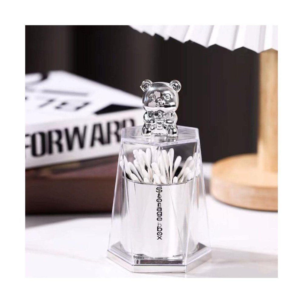 BNVXR Fashion Creative Toothpick Holder Plastic Desktop Bear Toothpick Holder Dispenser Dental Floss Cotton Swab Stick Organizer Chic