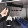 JEDAL Pull Out Clothes Hanger Rod Push-Pull Trousers Rack Extendable Wardrobe Clothes Rails Heavy Duty Clothes Hanger Rail, Black (Size : 13.8in) view 3