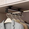JEDAL Pull Out Clothes Hanger Rod Push-Pull Trousers Rack Extendable Wardrobe Clothes Rails Heavy Duty Clothes Hanger Rail, Black (Size : 13.8in) view 4
