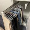 IBOWZ Pull Out Clothes Hanger Rod Stainless Steel Wardrobe Rail Tube - Extendable Pull Out Closet Rod, Wardrobe Adjustable Hanger Rod, Household Space-Saving Pants Storage Artifact Accessories, Lo view 1