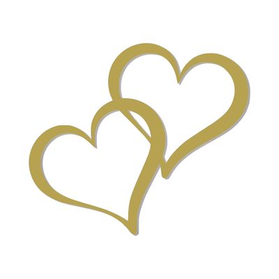 Metal Interlocking Hearts Wall Art, Couples Gift, Valentines Day Gift Idea, Love Wall Sign, Heart Wall Art, Unique Gifts, Home Decor Gifts, Love Sign (12 Inches, Gold)