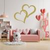 Metal Interlocking Hearts Wall Art, Couples Gift, Valentines Day Gift Idea, Love Wall Sign, Heart Wall Art, Unique Gifts, Home Decor Gifts, Love Sign (12 Inches, Gold) view 2