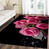 Pink Bouquet Roses Area Rugs, 6x8ft, Dewdrops Flowers Leaves 3D Pattern Carpet, Washable Rugs Mat, Indoor Short Pile Non-Slip Carpet Very for Kids Boys Girls Teen Study Bedroom Room Sofa view 3