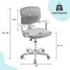 HOMGX Kids Desk Chair, Ergonomic Kids Swivel Study Chair with Lumbar Support, Breathable Mesh & Universal Wheels, Height Adjustable Kids Computer Chair for Boys & Girls (Grey) view 3