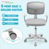 HOMGX Kids Desk Chair, Ergonomic Kids Swivel Study Chair with Lumbar Support, Breathable Mesh & Universal Wheels, Height Adjustable Kids Computer Chair for Boys & Girls (Grey) view 4
