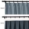 Fcoise Pinch Pleated Curtains Blackout Linen Drapes Extra Long Custom-Made 102-288 Inches Long/Floor to Ceiling Curtains/Burlap Window Treatment Drapes / 2 Panels/Grey Blue / 50" W x 240" L view 2
