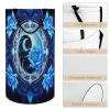Blue YinYang Mandala Flower Large Laundry Basket Laundry Hamper Bag Washing Bin Clothes Bag Collapsible Tall With Handles Travel Bathroom College view 4