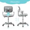 Giantex Kids Desk Chair, Ergonomic Adjustable Teen Task Chair w/Y-Shaped Lumbar Support, Armrest & Universal Wheels, Mesh Kid Office Chair for Sturdy, Kids Computer Chair for Boys & Girls 4-12, Grey view 3