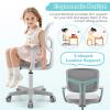 Giantex Kids Desk Chair, Ergonomic Adjustable Teen Task Chair w/Y-Shaped Lumbar Support, Armrest & Universal Wheels, Mesh Kid Office Chair for Sturdy, Kids Computer Chair for Boys & Girls 4-12, Grey view 4