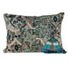 Bed Bath & Beyond 14" X 20" Beige and Green Zippered 100% Cotton Throw Pillow with Fringe view 1