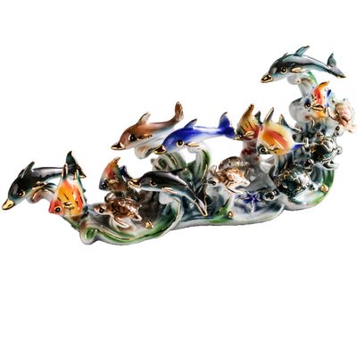 MTME Porcelain Figurines, Family in The sea, memorialbilia, Sculpture Home Decor (A)