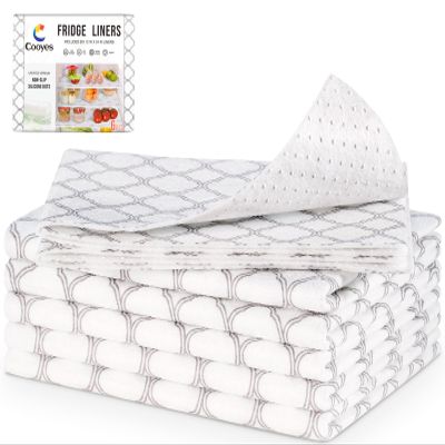 Cooyes Non Slip Refrigerator Liners, 2-in-1 Fridge Mats and Fresh-Keeping Shelf Liners, Absorbs Excess Moisture, BPA-Free, Multiple Sizes for Glass Shelves Kitchen Cabinets Drawers, 6 Pack, 12"  24"