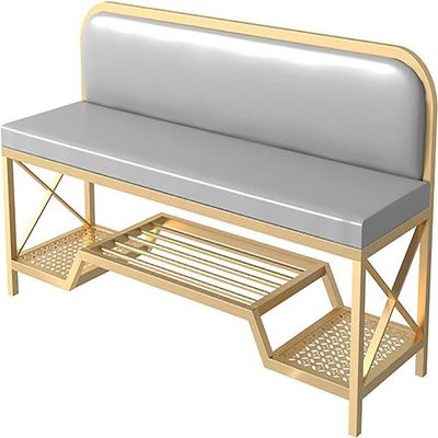 Storage Shoe Bench Shoe Storage Bench Shoes Cabinet Bench Shoe Bench with Seat 80CM Entrance Simple Shoe Bench Light Luxury Metal Nordic Shoe Stool with Backrest for Entryway Living Room Res, 1, Grey