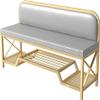 Storage Shoe Bench Shoe Storage Bench Shoes Cabinet Bench Shoe Bench with Seat 80CM Entrance Simple Shoe Bench Light Luxury Metal Nordic Shoe Stool with Backrest for Entryway Living Room Res, 1, Grey view 1