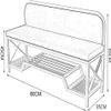 Storage Shoe Bench Shoe Storage Bench Shoes Cabinet Bench Shoe Bench with Seat 80CM Entrance Simple Shoe Bench Light Luxury Metal Nordic Shoe Stool with Backrest for Entryway Living Room Res, 1, Grey view 3