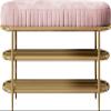 Storage Shoe Bench Shoe Storage Bench Shoes Cabinet Bench Shoe Bench with Seat Metal Shoe Storage Bench with Cushion Padded Shoe Rack with 2-Tier Shelf,Easy Assembly,for Living Room,Hallway, view 1