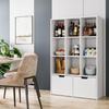 IDEAKHOUSE White Bookshelf with Drawers, Tall Storage Cabinet with 9 Cubes and 2 Large Drawers, Free Standing Storage Organizer Bookshelf for Living Room, Office, Study,Kitchen (White) view 2