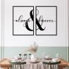 Always & Forever Wall Decor, Metal Wall Art, 2 Pcs Couples Metal Wall Decor, Above Bed Wall Art, Always & Forever Metal Sign, Wall Art for Couples, Housewarming Gift (43"x30"|109x76cm, Gold) view 3