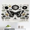 Ambesonne Boho Tapestry, Medieval Themed Witchy Butterfly Silhouette with Moon and Leaf Ornaments, Fabric Wall Hanging Decor for Bedroom Living Room Dorm, 45" X 30", Cream Dark Grey Green view 1