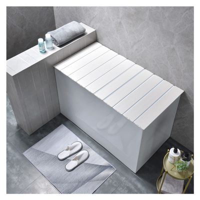 Bathtub Tray Bathtub Tray Bathtub Cover, Folding Bathroom Dust-Proof Insulation Heat-Resistant Cover, PVC Thickness 0.6CM Shutter Bath Lid, Customizable, 22 Sizes Multifunctional (Color : White, Siz