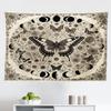 Ambesonne Boho Tapestry, Jumble Nostalgia Medieval Witchy Butterfly Moon Pattern Floral Ornament, Fabric Wall Hanging Decor for Bedroom Living Room Dorm, 45" X 30", Eggshell Dark Taupe Sepia view 1