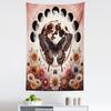 Ambesonne Boho Tapestry, Springtime Butterfly Art with Delicate Floral Garden and Dreamy Moon Circle, Fabric Wall Hanging Decor for Bedroom Living Room Dorm, 30" X 45", Pale Ruby Dark Taupe view 2