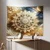 Ambesonne Mandala Tapestry, Dreamy Astronomy Blooming Lotus Flower with Outer Space Details Boho, Fabric Wall Hanging Decor for Bedroom Living Room Dorm, 28" X 23", Pale Khaki Camel Sea Blue view 1
