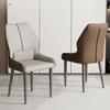 CUTSKY Dining Leather Chairs Armless Living Room Chairs,Lumbar Support,Upholstered Dining Chairs,Ergonomic Backrest(Color:Light Gray) view 3