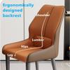 CUTSKY Dining Leather Chairs Armless Living Room Chairs,Lumbar Support,Upholstered Dining Chairs,Ergonomic Backrest(Color:Light Gray) view 4