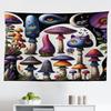 Ambesonne Hippie Tapestry, Psychedelic Dream of Trippy Mushroom Scene with Eyes and Cat Face Fantasy, Fabric Wall Hanging Decor for Bedroom Living Room Dorm, 45" X 30", Quartz Sea Blue Pearl view 1