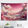 Ambesonne Pink Tapestry, Dreamy Land in the Sky with Fluffy Rosy Clouds Ombre Gradient Sunrise Birds, Fabric Wall Hanging Decor for Bedroom Living Room Dorm, 45" X 30", Pearl and Off White view 1