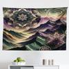 Ambesonne Boho Tapestry, Dreamy Tones Wilderness Scenery with Mountains and Blooming Trippy Floral, Fabric Wall Hanging Decor for Bedroom Living Room Dorm, 45" X 30", Pale Lilac Reseda Green view 1