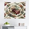 Ambesonne Flower Tapestry, Contemporary Leaves of Modern Wreath Huddle with Floral Boho Nature Feel, Fabric Wall Hanging Decor for Bedroom Living Room Dorm, 28" X 23", Pale Green Ruby Khaki view 2