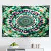 Ambesonne Green Tapestry, Tie-Dye Style Art Print with Mandala Inspired Circles Hippie Concept, Fabric Wall Hanging Decor for Bedroom Living Room Dorm, 45" X 30", Plum Ginger and Jade Green view 1