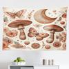Ambesonne Mandala Tapestry, Medieval Witchcore Art Mushroom Butterfly and Crescent with Leafy Details, Fabric Wall Hanging Decor for Bedroom Living Room Dorm, 45" X 30", Dark Salmon Eggshell view 1