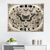 Ambesonne Boho Tapestry, Jumble Nostalgia Medieval Witchy Butterfly Moon Pattern Floral Ornament, Fabric Wall Hanging Decor for Bedroom Living Room Dorm, 28" X 23", Eggshell Dark Taupe Sepia view 2