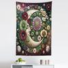 Ambesonne Moon Tapestry, Starry Mandala Details Medieval Luna Character with Fantasy Leaves Boho, Fabric Wall Hanging Decor for Bedroom Living Room Dorm, 30" X 45", Pale Green Maroon Lilac view 2