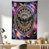 Ambesonne Purple Tapestry, Death Moth with Mandala Motif on Galaxy Universe Outer Space Background, Fabric Wall Hanging Decor for Bedroom Living Room Dorm, 30" X 45", Black Mustard Quartz view 1