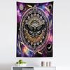 Ambesonne Purple Tapestry, Death Moth with Mandala Motif on Galaxy Universe Outer Space Background, Fabric Wall Hanging Decor for Bedroom Living Room Dorm, 30" X 45", Black Mustard Quartz view 2