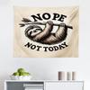 Ambesonne Funny Tapestry, Nope Not Today Saying with a Happy Sloth Hanging Down from a Branch, Fabric Wall Hanging Decor for Bedroom Living Room Dorm, 28" X 23", Eggshell Pale Brown Black view 2