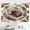 Ambesonne Flower Tapestry, Contemporary Leaves of Modern Wreath Huddle with Floral Boho Nature Feel, Fabric Wall Hanging Decor for Bedroom Living Room Dorm, 45" X 30", Pale Green Ruby Khaki view 1