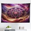 Ambesonne Purple Tapestry, Symmetric Universe Folk Ethnic Art Design Mandala with Galaxy Space Clouds, Fabric Wall Hanging Decor for Bedroom Living Room Dorm, 45" X 30", Fuchsia and Amber view 1