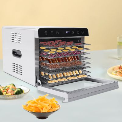Food Dehydrator Fruit and Meat Dryer with 8 Stainless Steel Trays 700W 0-24 Hours Timer and Temperature Control for Vegetables, Fruits, Beef Jerky, Meat, Fruit Peel