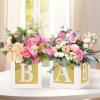 4 Pcs Baby Shower Flower Boxes Table Centerpieces Decoration Gold Baby Block Floral Holder Centerpiece Baby In Bloom Gender Reveal Birthday Party Decors Table Display Its A Girl Its A Boy view 3