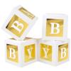 4 Pcs Baby Shower Flower Boxes Table Centerpieces Decoration Gold Baby Block Floral Holder Centerpiece Baby In Bloom Gender Reveal Birthday Party Decors Table Display Its A Girl Its A Boy view 4