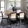 BESTANO Farmhouse Rattan Dining Chairs Set of 6 Black Wood Dining Room Chairs Rectangle Cane Country Kitchen Chairs Upholstered Wood Dining Chair for Dining Room, Cream Linen view 3